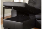 CFI-9032 Black PU Reversible Sofa Bed Sectional w/ Storage - Image 2