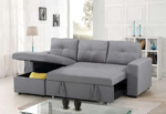 CFI-9031 Grey Linen Reversible Sofa Bed Sectional w/ Storage