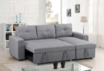 CFI-9031 Grey Linen Reversible Sofa Bed Sectional w/ Storage - Image 2