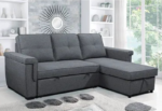 CFI-9040 Grey Linen Reversible Sofa Bed Sectional w/ Storage