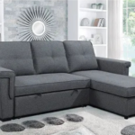 CFI-9040 Grey Linen Reversible Sofa Bed Sectional w/ Storage