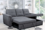 CFI-9040 Grey Linen Reversible Sofa Bed Sectional w/ Storage - Image 2