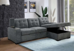 CFI-9051 Grey Linen Sofa Bed Sectional w/ Storage (RHF) - Image 2