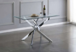 T-3465 55″ 5pcs Glass Dining Set w/ Chrome Base - Image 4