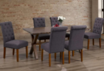 T-3036a 71″ Live-Edge Wood Dining Set w/ Fabric Chairs - Image 5