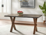 T-3036a 71″ Live-Edge Wood Dining Set w/ Fabric Chairs - Image 3
