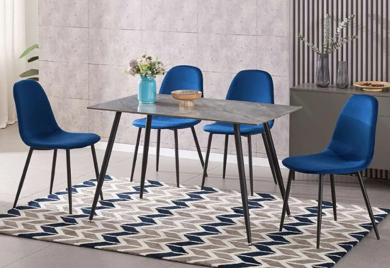 Untitled design - 2026-08-20T000544.566 T-3528b 48″ 5pc Grey Marble Sintered Stone Dining Set w/ Velvet Chairs - Image 1