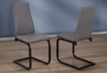 T-3201b 60″ High Gloss Faux Marble Dining Set w/ PU Leather Chairs - Image 4