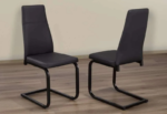 T-3201b 60″ High Gloss Faux Marble Dining Set w/ PU Leather Chairs - Image 3