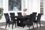 CFI-1605 70″ Faux Black Marble Dining Set w/ Velvet Chairs
