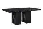 CFI-1605 70″ Faux Black Marble Dining Set w/ Velvet Chairs - Image 4