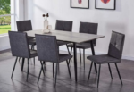 T-3315b 63″ Faux Concrete Dining Set w/ Air Suede Chairs - Image 2