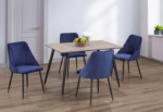 T-3310a 48″ 5pc Faux Concrete Dining Set w/ Velvet Chairs - Image 4