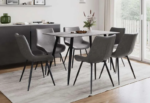 T-3529b 60″ Grey Marble Sintered Stone Dining Set w/ Air Suede Chairs - Image 3