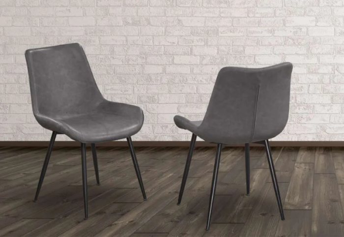 T-3529b 60″ Grey Marble Sintered Stone Dining Set w/ Air Suede Chairs - Image 2