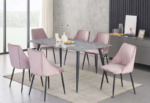 T-3529a 60″ Grey Marble Sintered Stone Dining Set w/ Velvet Chairs - Image 4