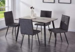 T-3310b 48″ 5pc Faux Concrete Dining Set w/ Air Suede Chairs - Image 3