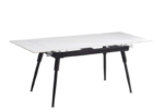 T-1818 55″-75″ 7pc Extendable White Marble Dining Set w/ Velvet Chairs - Image 2