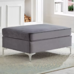 CFI-9281 Grey Velvet Ottoman
