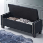 CFI-6201 Black Velvet Storage Bench
