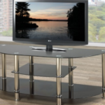 CFI-5116 Tempered Glass TV Stand w/ Chrome Legs