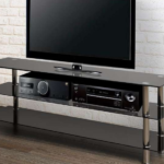 CFI-5000 Tempered Glass TV Stand w/ Chrome Legs