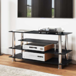 T-700 Tempered Glass TV Stand w/ Chrome Legs