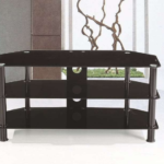 T-701 Tempered Glass TV Stand w/ Chrome Legs