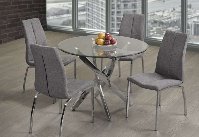 Untitled design - 2026-08-30T223519.658 T-3460a 39″ 5pc Glass Dining Set w/ Chrome Base - Image 1