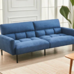 CFI-8040-Klik Klak Sofa Bed (Blue Fabric)