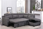 CFI-9010 Grey Linen Sofa Bed Sectional w/ Storage (RHF) - Image 3