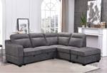 CFI-9010 Grey Linen Sofa Bed Sectional w/ Storage (RHF) - Image 2