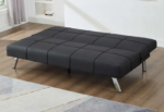 T-1530 Black PU Leather Sofa Bed - Image 3
