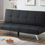 T-1530 Black PU Leather Sofa Bed