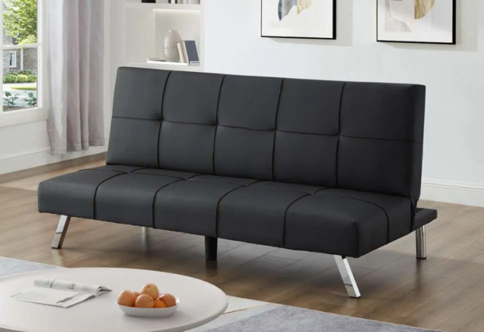 T-1530 Black PU Leather Sofa Bed - Image 2
