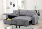 CFI-9031 Grey Linen Reversible Sofa Bed Sectional w/ Storage - Image 4