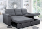 CFI-9040 Grey Linen Reversible Sofa Bed Sectional w/ Storage - Image 3