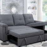 CFI-9040 Grey Linen Reversible Sofa Bed Sectional w/ Storage