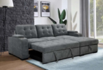 CFI-9051 Grey Linen Sofa Bed Sectional w/ Storage (RHF)