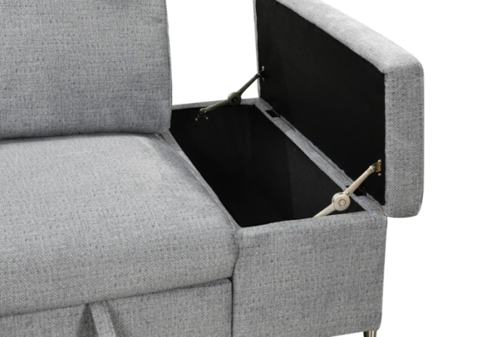 CFI-9022 Grey Linen Sofa Bed Sectional w/ Storage (LHF) - Image 3
