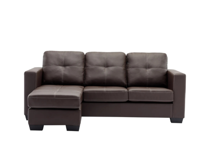 CFI-9355-Sectional W/Reversible Chaise (Black PU) - Image 3