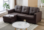 CFI-9355-Sectional W/Reversible Chaise (Black PU) - Image 2