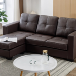 CFI-9355-Sectional W/Reversible Chaise (Black PU)
