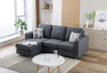 CFI-9325-Sectional W/Reversible Chaise (Grey Fabric) - Image 5