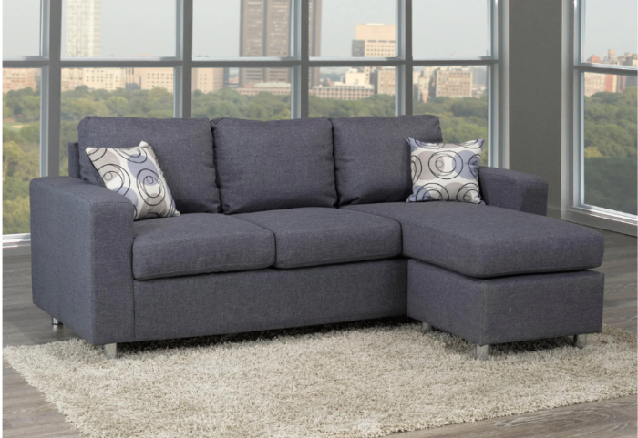CFI-9325-Sectional W/Reversible Chaise (Grey Fabric) - Image 4