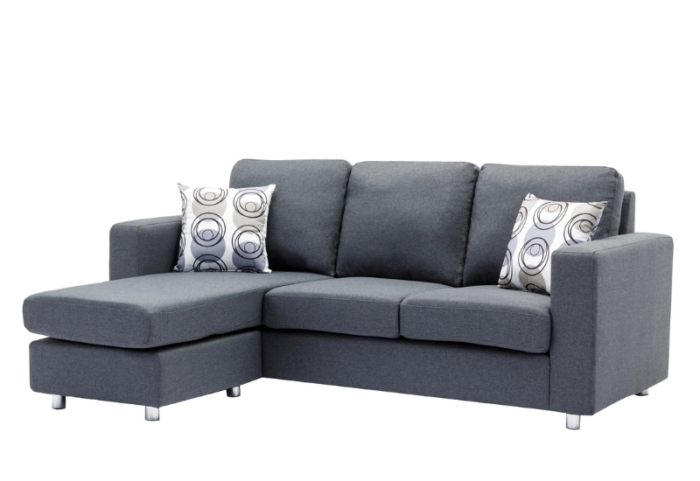 CFI-9325-Sectional W/Reversible Chaise (Grey Fabric) - Image 3