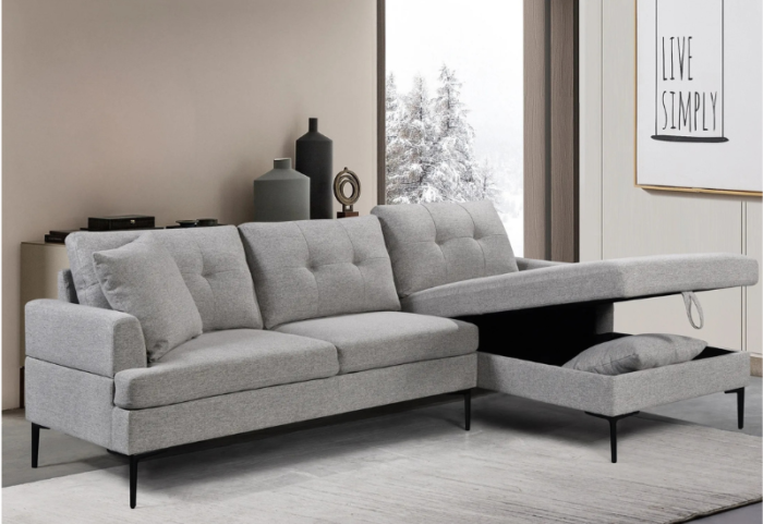 CFI-9061-RHF Sectional (Grey Fabric) - Image 2