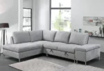 CFI-9022 Grey Linen Sofa Bed Sectional w/ Storage (LHF)