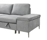 CFI-9022 Grey Linen Sofa Bed Sectional w/ Storage (LHF) - Image 2