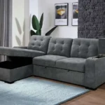 CFI-9050 Grey Linen Sofa Bed Sectional w/ Storage (LHF)